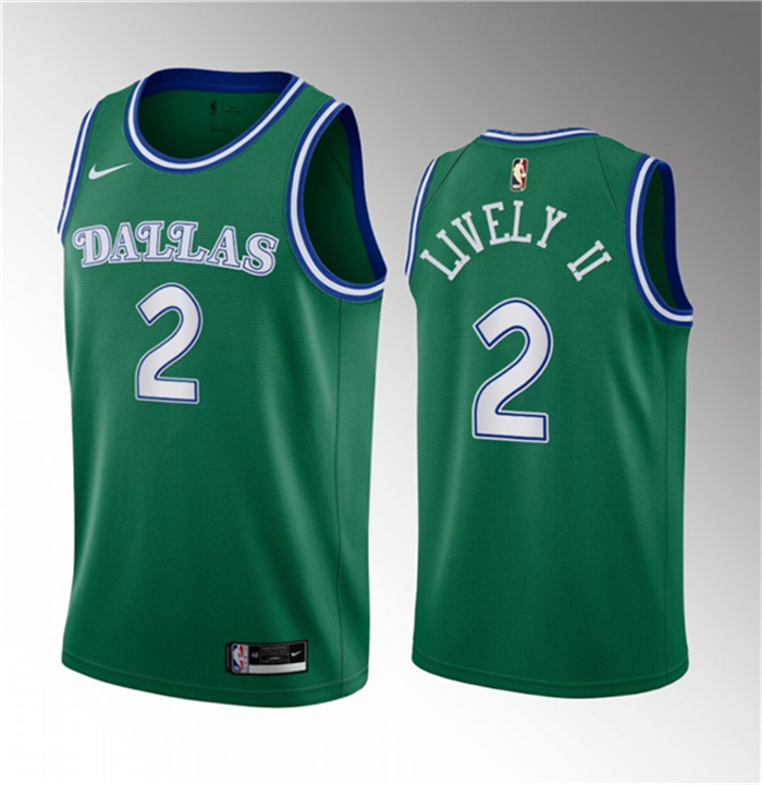 Men's Dallas Mavericks #2 Dereck Lively II Green 2023 Draft Classic Edition Stitched Basketball Jersey Men's Dallas Mavericks #2 Dereck Lively II Green 2023 Draft Classic Edition Stitched Basketball Jersey