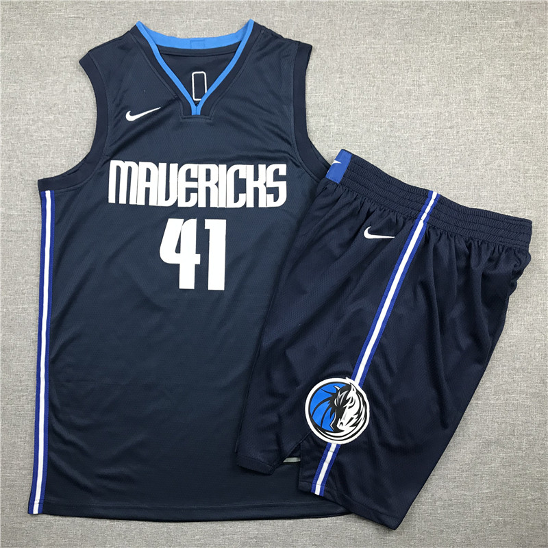 Mavericks 41 Dirk Nowitzki Navy Nike Swingman Jersey(With Shorts) Mavericks 41 Dirk Nowitzki Navy Nike Swingman Jersey(With Shorts)