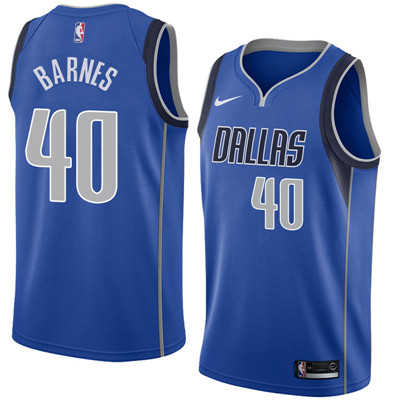 Nike Mavericks #40 Harrison Barnes Royal Nike New Swingman Ico