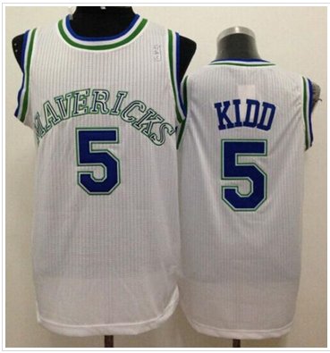Dallas Mavericks #5 Jason Kidd White Throwback Stitched NBA Jersey Dallas Mavericks #5 Jason Kidd White Throwback Stitched NBA Jersey