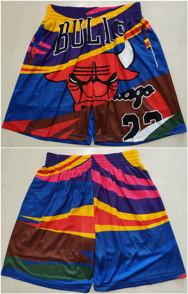 Men's Chicago Bulls Colorful Mitchell&Ness Shorts (Run Small) Men's Chicago Bulls Colorful Mitchell&Ness Shorts (Run Small)