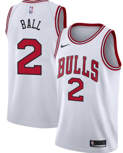 Men's Chicago Bulls #2 Lonzo Ball Jersey White_副本