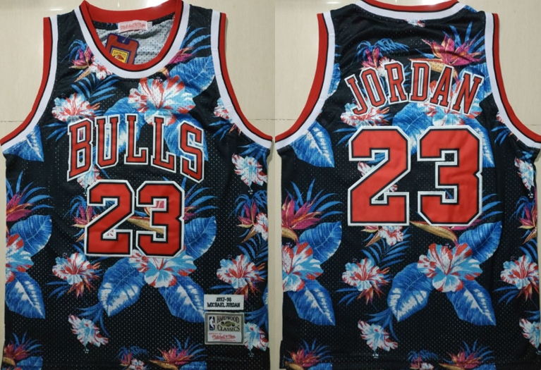 Bulls 23 Michael Jordan Black 1997-98 Hardwood Classics Floral Fashion Swingman Jersey Bulls 23 Michael Jordan Black 1997-98 Hardwood Classics Floral Fashion Swingman Jersey