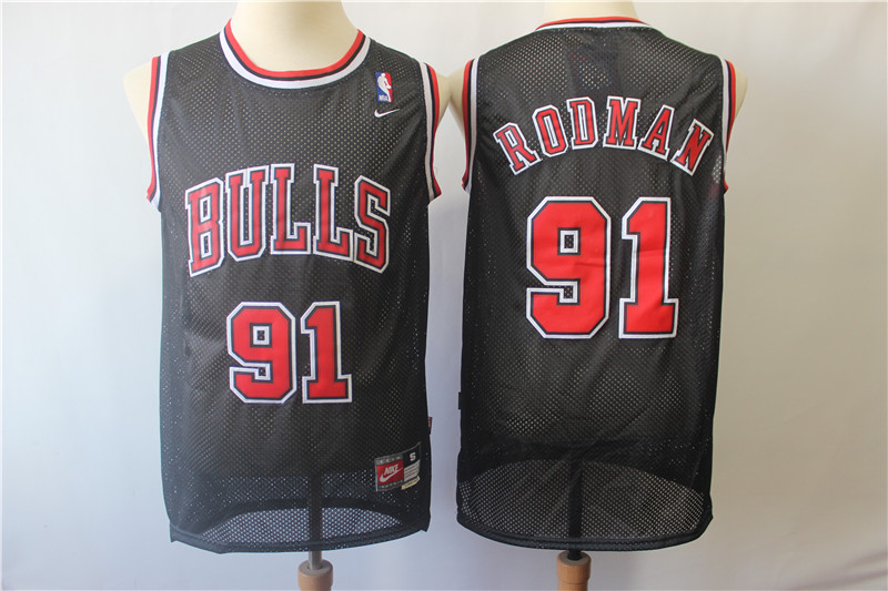 Bulls 91 Dennis Rodman Black Throwback Jersey Bulls 91 Dennis Rodman Black Throwback Jersey