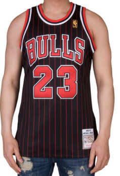 Bulls #23 Michael Jordan Black 1995-96 Champions Hardwood Classics Jersey