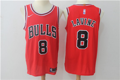 Nike Bulls #8 Zach Lavine Red Authentic Stitched NBA Jersey