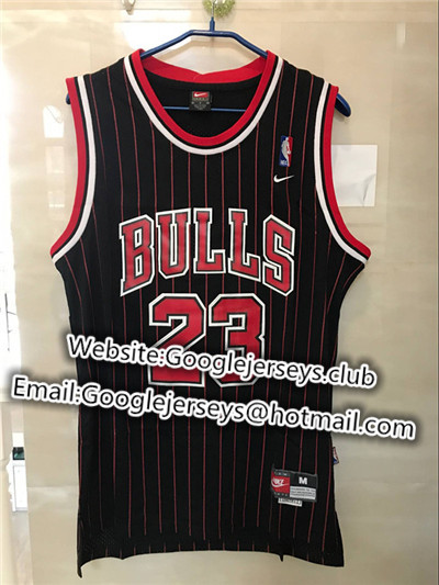 Nike Bulls #23 Michael Jordan Black Red Stitched NBA Swingman Jersey