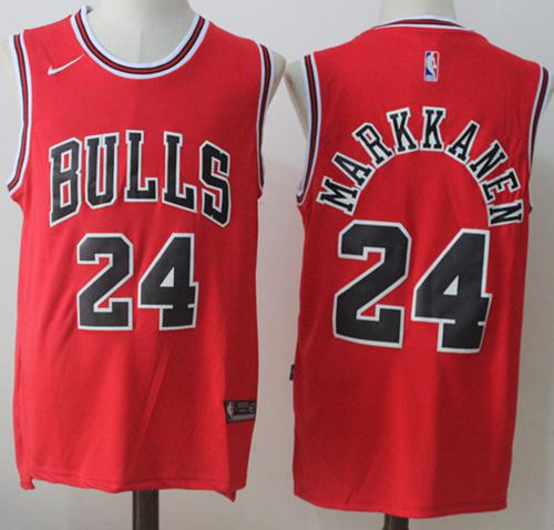 Nike Bulls #24 Lauri Markkanen Red Road Stitched NBA Jersey