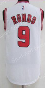 chicago bulls #9 rajon rondo White NBA jersey