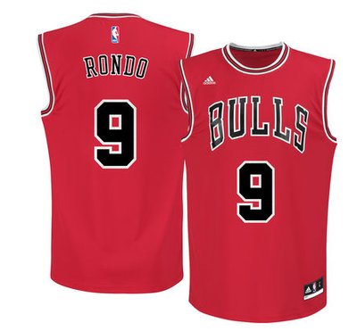 chicago bulls #9 rajon rondo Red NBA jersey
