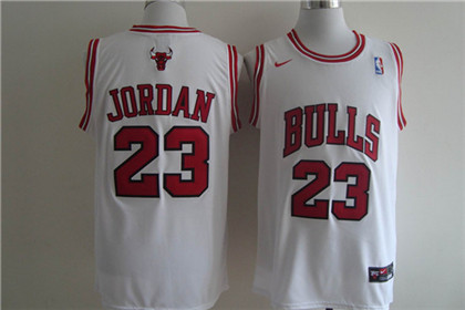 Bulls #23 Michael Jordan White New Fashion Stitched NBA Jersey