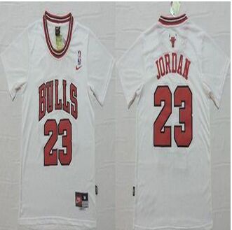 Chicago Bulls #23 Michael Jordan White Short Sleeve Stitched NBA Jersey