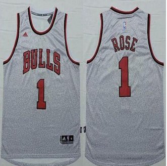 Revolution 30 Chicago Bulls #1 Derrick Rose Grey Stitched NBA Jersey