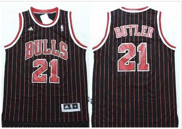 Chicago Bulls #21 Jimmy Butler Black Red Strip Stitched NBA Jersey Chicago Bulls #21 Jimmy Butler Black Red Strip Stitched NBA Jersey