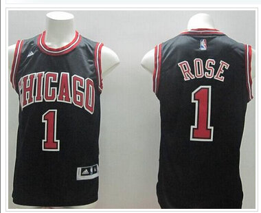 Chicago Bulls #1 Derrick Rose Stitched Black NBA Jersey