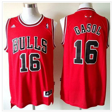 Revolution 30 Chicago Bulls #16 Pau Gasol Red Stitched NBA Jersey