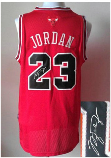 Chicago Bulls Revolution 30 Autographed #23 Michael Jordan Red Stitched NBA Jersey