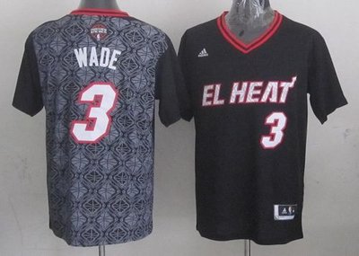 Chicago Bulls #3 Dwyane Wade Black New Latin Nights NBA Jersey