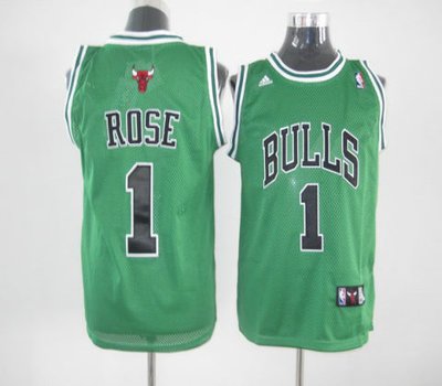 Chicago Bulls Derek Rose 1 green Jersey