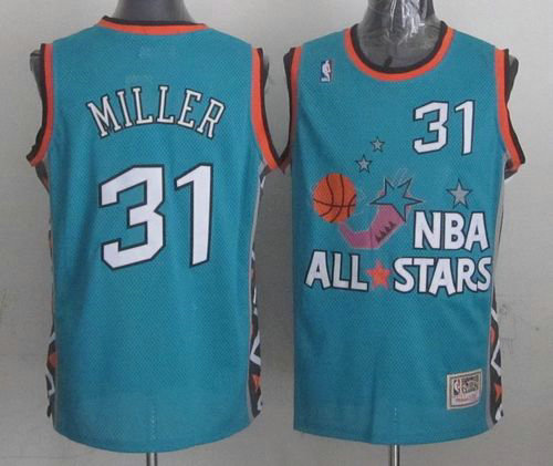 Indiana Pacers Mitchell And Ness #31 Reggie Miller Light Blue 1996 All Star NBA Jersey
