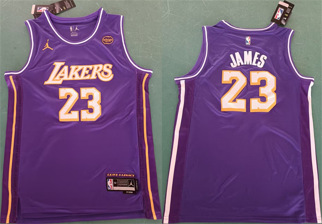 Men's Los Angeles Lakers #23 LeBron James Purple 2025 Statement Edition Stitched Basketball Jersey Men's Los Angeles Lakers #23 LeBron James Purple 2025 Statement Edition Stitched Basketball Jersey