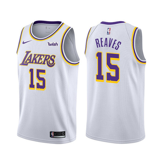 Men's Los Angeles Lakers #15 Austin Reaves White Stitched Jersey Men's Los Angeles Lakers #15 Austin Reaves White Stitched Jersey