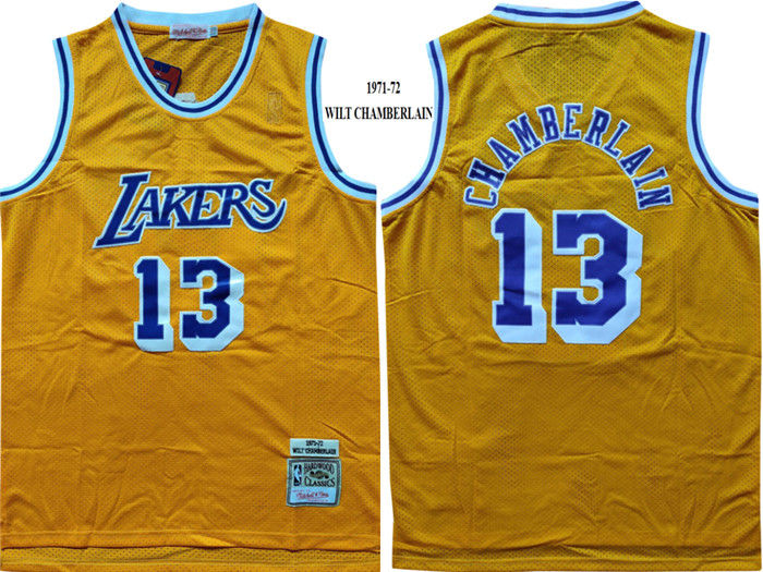 Lakers 13 Wilt Chamberlain Yellow 1971-72 Hardwood Classics Jersey Lakers 13 Wilt Chamberlain Yellow 1971-72 Hardwood Classics Jersey