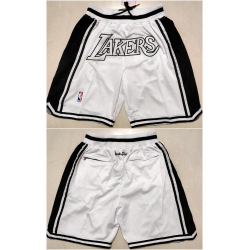 Men Los Angeles Lakers White Shorts Run Small Men Los Angeles Lakers White Shorts Run Small
