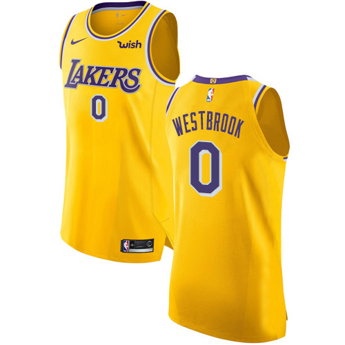 Nike Lakers #0 Russell Westbrook Gold NBA Authentic Icon Edition Jersey Nike Lakers #0 Russell Westbrook Gold NBA Authentic Icon Edition Jersey