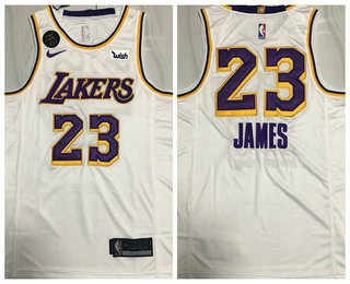 Men's Los Angeles Lakers #23 LeBron James White With KB Patch NEW 2021 Nike Wish AU Stitched NBA Jersey Men's Los Angeles Lakers #23 LeBron James White With KB Patch NEW 2021 Nike Wish AU Stitched NBA Jersey