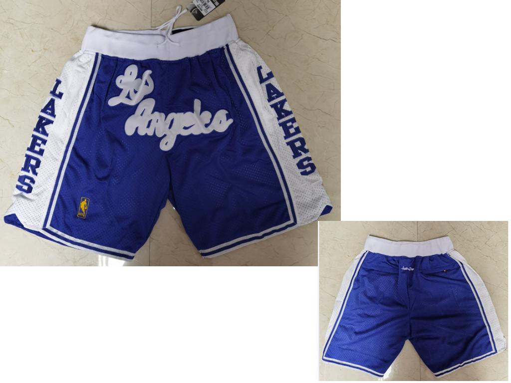 Men's Los Angeles Lakers Blue Just Don Swingman Throwback Shorts Men's Los Angeles Lakers Blue Just Don Swingman Throwback Shorts