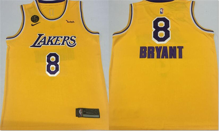 Lakers 8 Kobe Bryant Yellow KB Patch Swingman Jersey Lakers 8 Kobe Bryant Yellow KB Patch Swingman Jersey