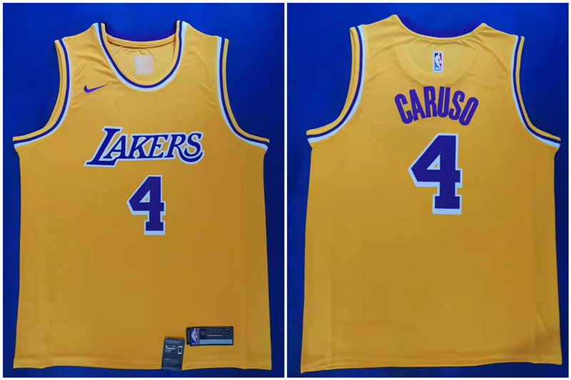 Lakers 4 Alex Caruso Yellow Nike City Edition Swingman Jersey Lakers 4 Alex Caruso Yellow Nike City Edition Swingman Jersey