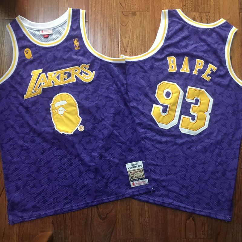 Lakers 93 Bape Purple 1996-97 Hardwood Classics Jersey Lakers 93 Bape Purple 1996-97 Hardwood Classics Jersey