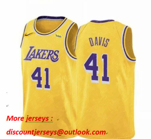 Lakers 41 Anthony Davis Yellow Nike Swingman Jersey