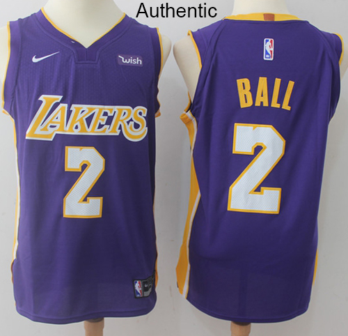 Nike Lakers #2 Lonzo Ball Purple NBA Authentic Statement Edition Jersey Nike Lakers #2 Lonzo Ball Purple NBA Authentic Statement Edition Jersey
