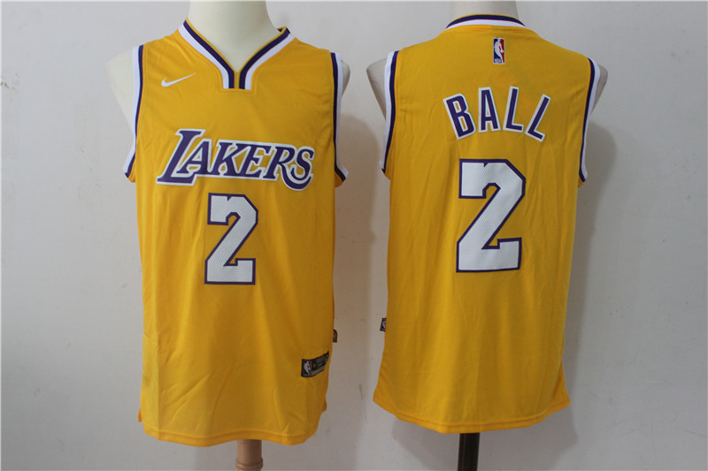 Nike Lakers #2 Lonzo Ball Stitched NBA Jersey