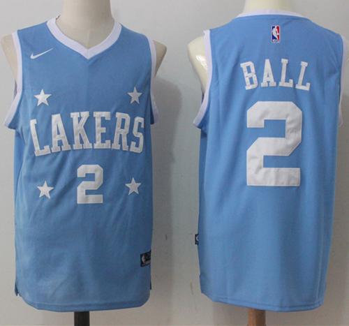 Nike Lakers #2 Lonzo Ball Royal Blue Stitched NBA Jersey