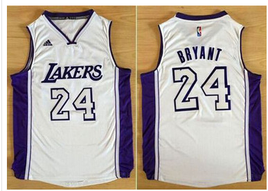 Lakers #24 Kobe Bryant White New Fashion Stitched NBA Jersey