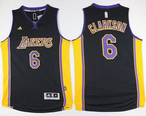 Lakers #6 Jordan Clarkson Black(Purple NO.) Stitched NBA Jersey Lakers #6 Jordan Clarkson Black(Purple NO.) Stitched NBA Jersey