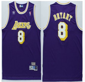 Los Angeles Lakers #8 Kobe Bryant Purple Throwback Stitched NBA Jersey