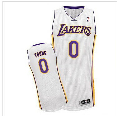 Revolution 30 Los Angeles Lakers #0 Nick Young White Stitched NBA Jersey