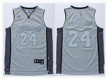 Los Angeles Lakers #24 Kobe Bryant Stitched Grey Anniversary Style NBA Jersey