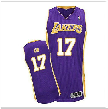 Revolution 30 Los Angeles Lakers #17 Jeremy Lin Purple Stitched NBA Jersey