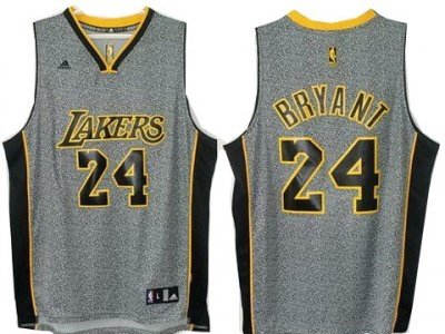 Los Angeles Lakers 24 Kobe Bryant Grey Static Fashion Swingman NBA Jersey