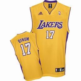 Los Angeles Lakers Bynum #17 yellow swingman jersey