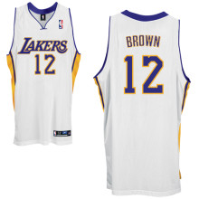 Los Angeles Lakers Brown Shannon #12 white Los Angeles Lakers Brown Shannon #12 white