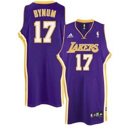 Los Angeles Lakers Bynum #17 purple swingman jersey