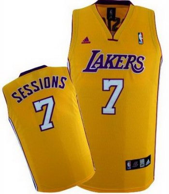 Los Angeles Lakers #7 Ramon Sessions Yellow Swingman Jerseys Los Angeles Lakers #7 Ramon Sessions Yellow Swingman Jerseys