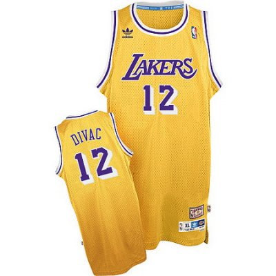 Los Angeles Lakers #12 Vlade Divac Soul Swingman Yellow Home Jerseys